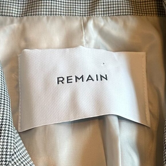Remain Grey Plaid Check Button-Down Blazer Jacket Boxy Oversized Size 8 Women's - Picture 6 of 14